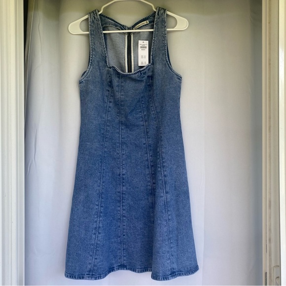 NWT The A&F Mila Squareneck Denim Mini Dress - Picture 5 of 8